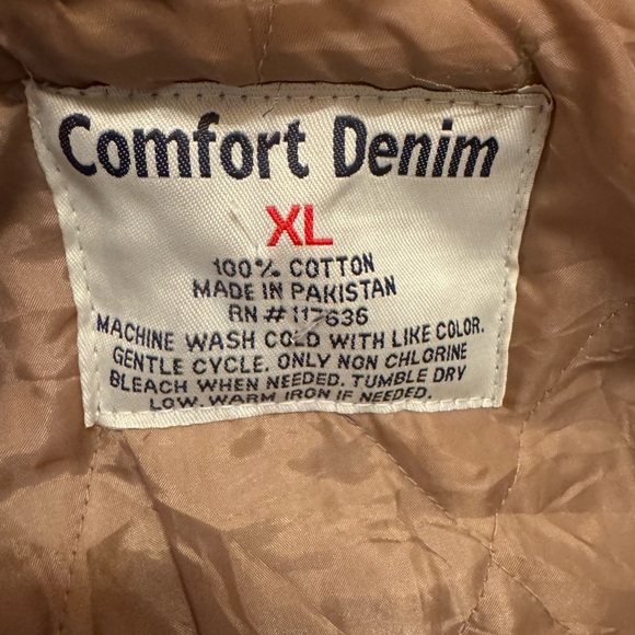 Comfort Denim Brown Denim Jacket with Faux Fur Trim Size XL Made In Pakistan. - Picture 3 of 13